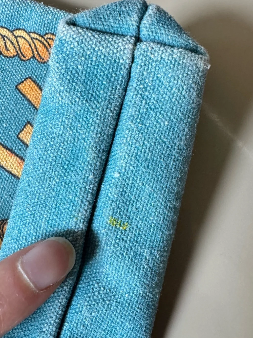 Pasta Bag past-print zip pouch/pencil case in teal/yellow